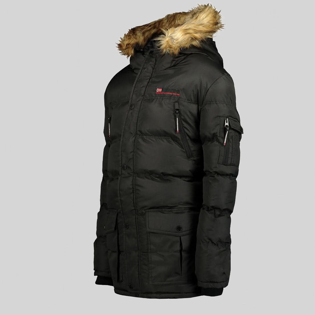 Geographical Norway Bravici Uomo - Parka con cappuccio staccabile e pelliccia sintetica - Geographical Norway BRAVICI_MEN_NOIR_SDB-BRAVICI_MEN_NOIR_M_SDB-BRAVICI_MEN_NOIR_L_SDB-BRAVICI_MEN_NOIR_XL_SDB-BRAVICI_MEN_NOIR_XXL_SDB-BRAVICI_MEN_NOIR_3XL_SDB-BRAVICI_MEN_MARINE_S_SDB-BRAVICI_MEN_MARINE_M_SDB-BRAVICI_MEN_MARINE_L_SDB-BRAVICI_MEN_MARINE_XL_SDB