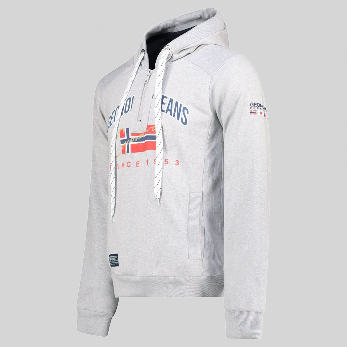 Geographical Geographical Norway GHAGEN Men - Sudadera con capucha con estampados y bandera - Geographical Norway GHAGEN_MEN_GRIS_CLAIR_S_S_SDB-GHAGEN_MEN_BLANC_S_SDB-GHAGEN_MEN_GRIS_CLAIR_M_SDB-GHAGEN_MEN_BLANC_M_SDB-GHAGEN_MEN_GRIS_CLAIR_L_SDB-GHAGEN_MEN_BLANC_L_SDB-GHAGEN_MEN_GRIS_CLAIR_XL_SDB-GHAGEN_MEN_BLANC_XL_SDB-GHAGEN_MEN_GRIS_CLAIR_XXL_SDB-GHAGEN_MEN_BLANC_XXL_SDB