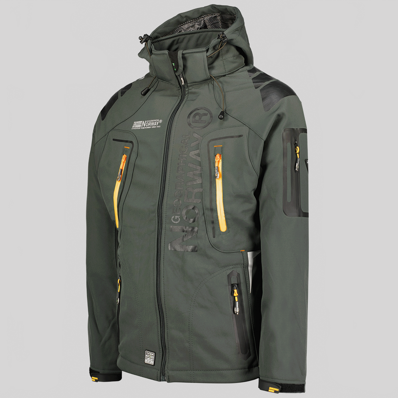 Geographical Norway Techno Homme - Iconic Softshell Jacket Dark Grey Orange - Geographical Norway - S Dark Grey Orange