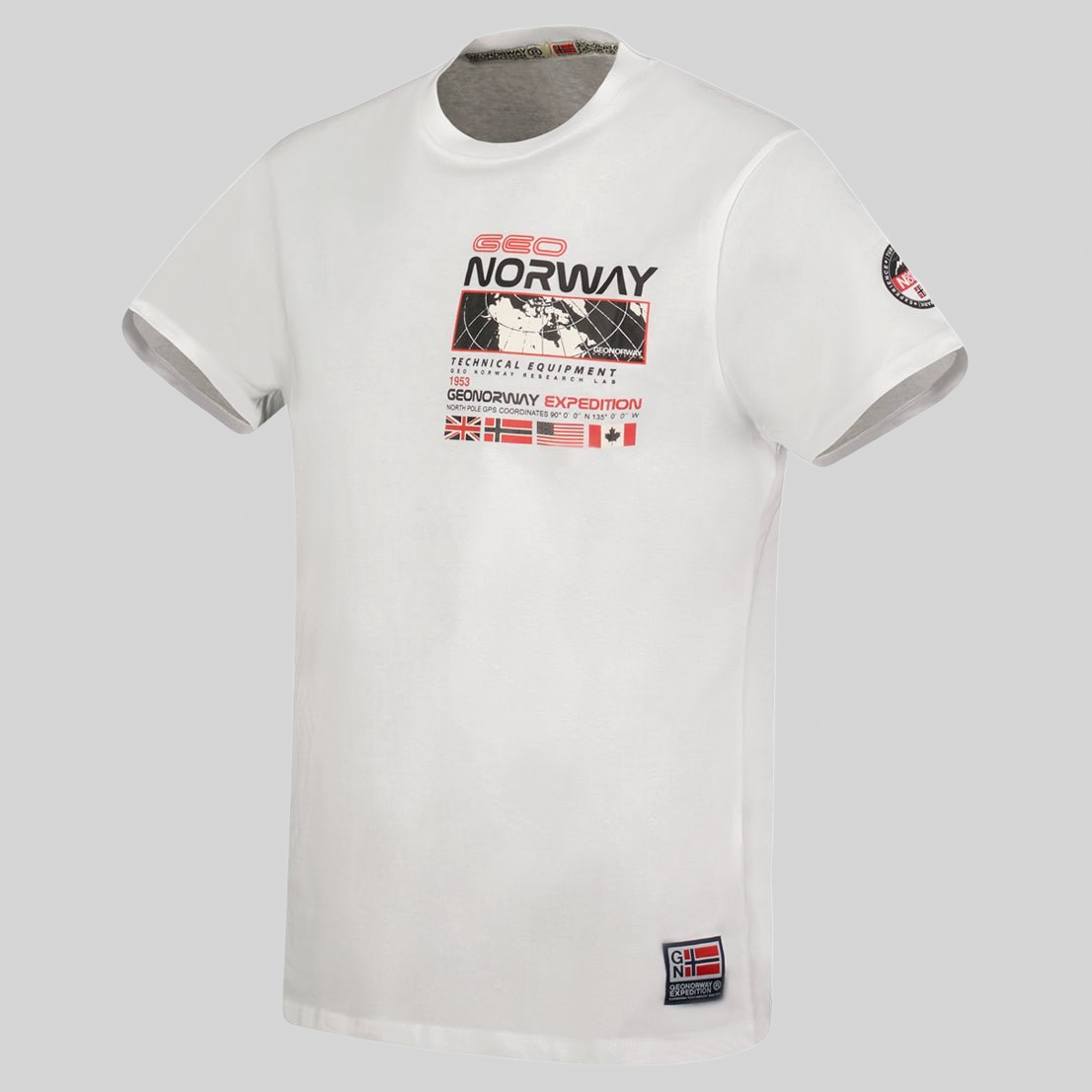 Geographical Norway JHOLME - T-Shirt Homme Manches Courtes avec Drapeau - Geographical Norway JHOLME_MEN_BLEU_CIEL_S_SDB-JHOLME_MEN_BLANC_S_SDB-JHOLME_MEN_BLEU_CIEL_M_SDB-JHOLME_MEN_BLANC_M_SDB-JHOLME_MEN_BLEU_CIEL_L_SDB-JHOLME_MEN_BLANC_L_SDB-JHOLME_MEN_BLEU_CIEL_XL_SDB-JHOLME_MEN_BLANC_XL_SDB-JHOLME_MEN_BLEU_CIEL_XXL_SDB-JHOLME_MEN_BLANC_XXL_SDB