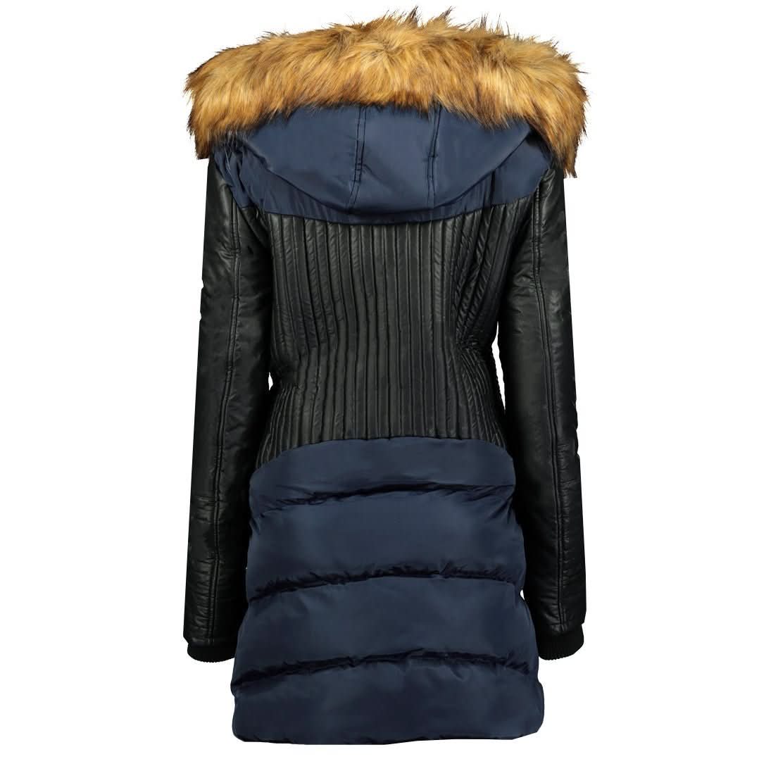 Geographical Norway Ausmose Damen - Damenparka mit Kapuze aus Bi-Material - Geographical Norway AUSMOSE_LADY_NOIR_S_SDB-AUSMOSE_LADY_NOIR_M_SDB-AUSMOSE_LADY_NOIR_L_SDB-.AUSMOSE_LADY_SCHWARZ_XL_SDB-AUSMOSE_LADY_SCHWARZ_XXL_SDB-AUSMOSE_LADY_MARINE_S_SDB-AUSMOSE_LADY_MARINE_M_SDB-AUSMOSE_LADY_MARINE_L_SDB-AUSMOSE_LADY_MARINE_XL_SDB-AUSMOSE_LADY_MARINE_XXL_SDB