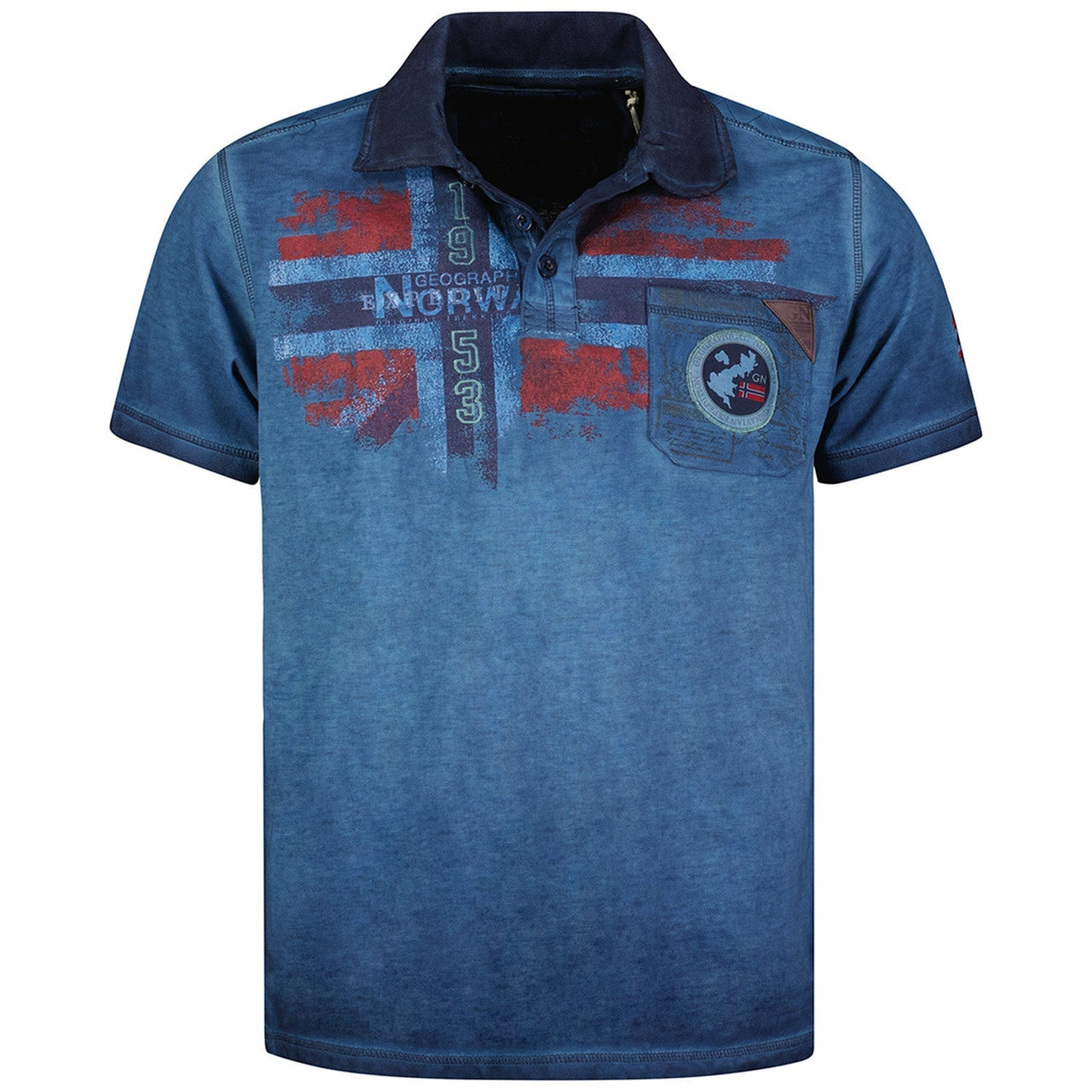Geographical Norway Kamo Homme - Kurzärmeliges Polo-Shirt mit verwaschenem Effekt - Geographical Norway KAMO_MEN_CORAIL_M_SDB-KAMO_MEN_CORAIL_L_SDB-KAMO_MEN_CORAIL_XL_SDB-.KAMO_MEN_BLUE_M_SDB-KAMO_MEN_BLEU_L_SDB-KAMO_MEN_BLEU_XL_SDB-KAMO_MEN_BLEU_XXL_SDB-KAMO_MEN_GRAU_CLAIR_S_SDB-KAMO_MEN_GRAU_CLAIR_M_SDB-KAMO_MEN_GRAU_CLAIR_L_SDB