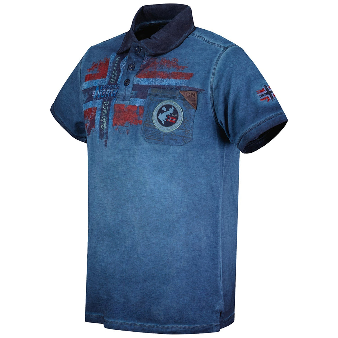 Geographical Norway Kamo Homme - Kurzärmeliges Polo-Shirt mit verwaschenem Effekt - Geographical Norway KAMO_MEN_CORAIL_M_SDB-KAMO_MEN_CORAIL_L_SDB-KAMO_MEN_CORAIL_XL_SDB-.KAMO_MEN_BLUE_M_SDB-KAMO_MEN_BLEU_L_SDB-KAMO_MEN_BLEU_XL_SDB-KAMO_MEN_BLEU_XXL_SDB-KAMO_MEN_GRAU_CLAIR_S_SDB-KAMO_MEN_GRAU_CLAIR_M_SDB-KAMO_MEN_GRAU_CLAIR_L_SDB