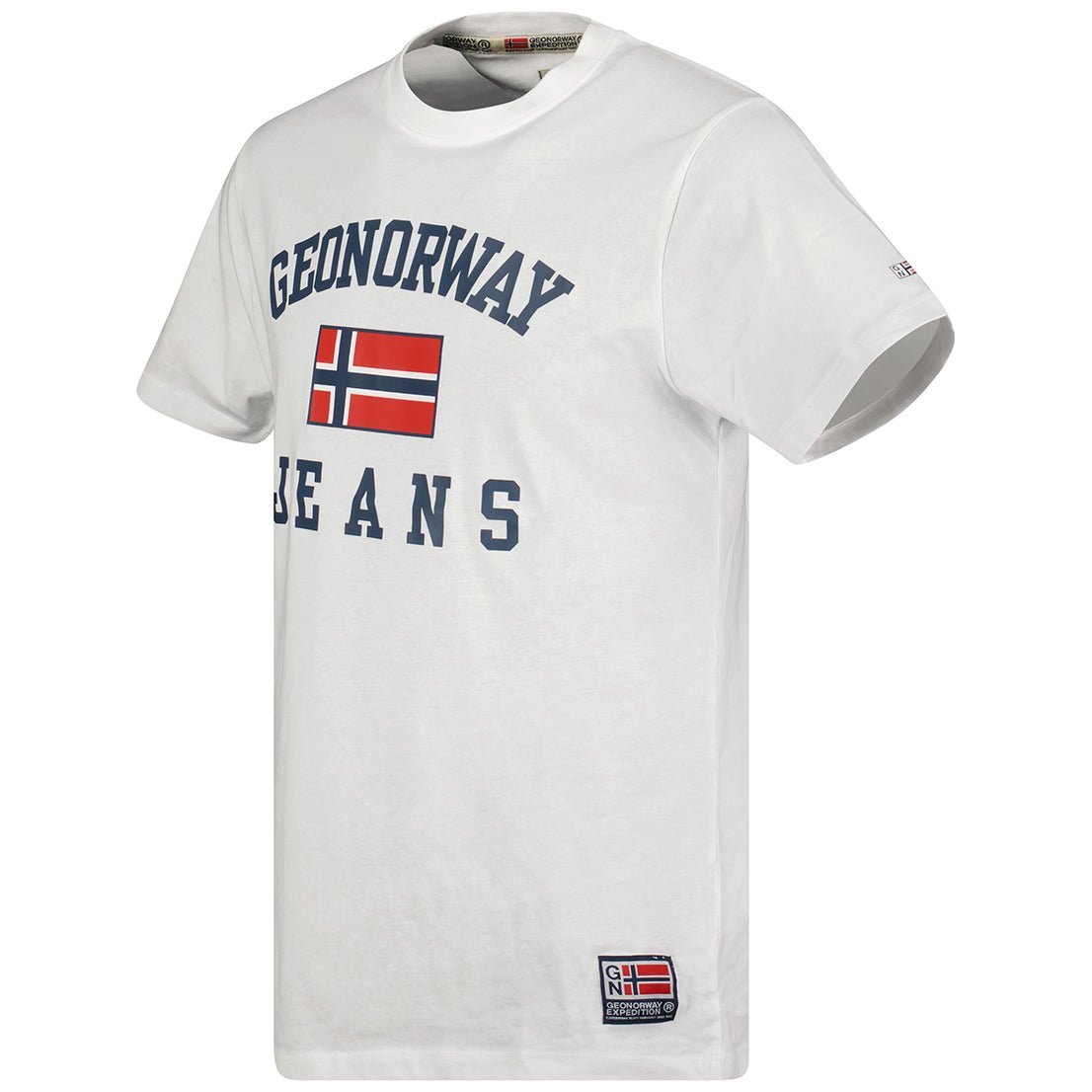 Geographical Norway Jadsen - T-Shirt Mann Kurzarm Rundhalsausschnitt Flagge Ärmel und Druck - Geographical Norway JADSEN_MEN_GRIS_CLAIR_3XL_SDB-JADSEN_MEN_BLANC_3XL_SDB-JADSEN_MEN_GRIS_CLAIR_L_SDB-.JADSEN_MEN_BLANC_L_SDB-JADSEN_MEN_GRAIS_CLAIR_M_SDB-JADSEN_MEN_BLANC_M_SDB-JADSEN_MEN_GRAIS_CLAIR_XL_SDB-JADSEN_MEN_BLANC_XL_SDB-JADSEN_MEN_BLANC_XXL_SDB-JADSEN_MEN_GRAIS_CLAIR_XXL_SDB