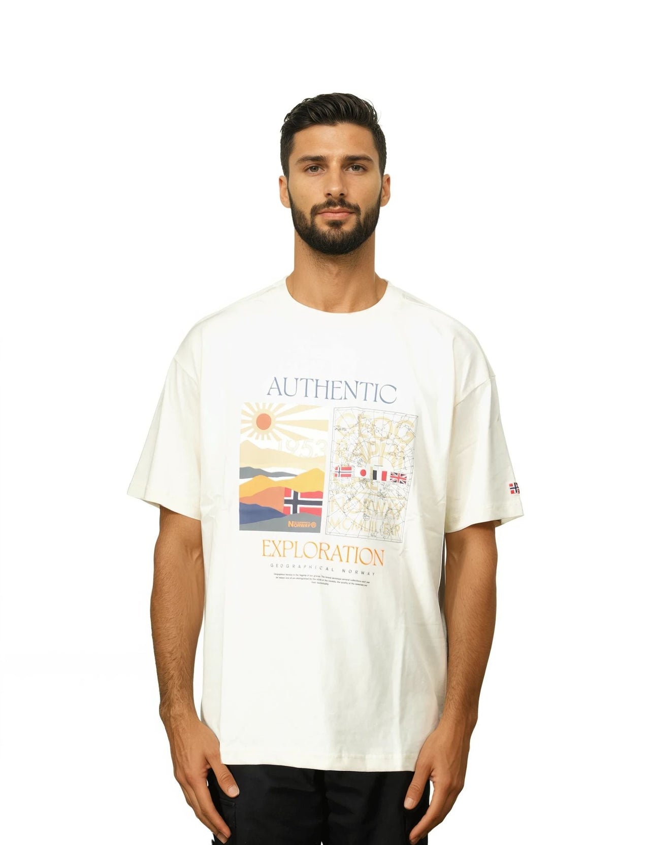 Geographical Norway Jauthentic Homme - Oversized T-Shirt mit Tasche und Druck - Geographical Norway JAUTHENTIC_MEN_NOIR_S_SDB-JAUTHENTIC_MEN_BLANC_CASSE_S_SDB-JAUTHENTIC_MEN_NOIR_M_SDB-.JAUTHENTIC_MEN_BLANC_CASSE_M_SDB-JAUTHENTIC_MEN_SCHWARZ_L_SDB-JAUTHENTIC_MEN_BLANC_CASSE_L_SDB-JAUTHENTIC_MEN_SCHWARZ_XL_SDB-JAUTHENTIC_MEN_MEN_BLANC_CASSE_XL_SDB-JAUTHENTIC_MEN_SCHWARZ_XXL_SDB-JAUTHENTIC_MEN_BLANC_CASSE_XXL_SDB