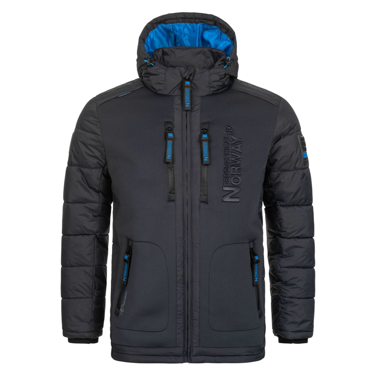 Geographical Norway Beachwood Homme - Steppjacke mit kontrastfarbigem, gestepptem Obermaterial Dunkelgrau Blau - Geographical Norway - S Dunkelgrau Blau