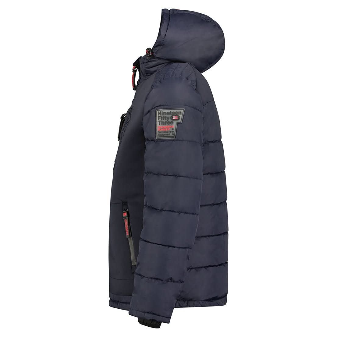 Geographical Norway Beachwood Homme - Steppjacke aus kontrastierendem, wattiertem Bi-Material Marine Rot - Geographical Norway - S Marine Rot
