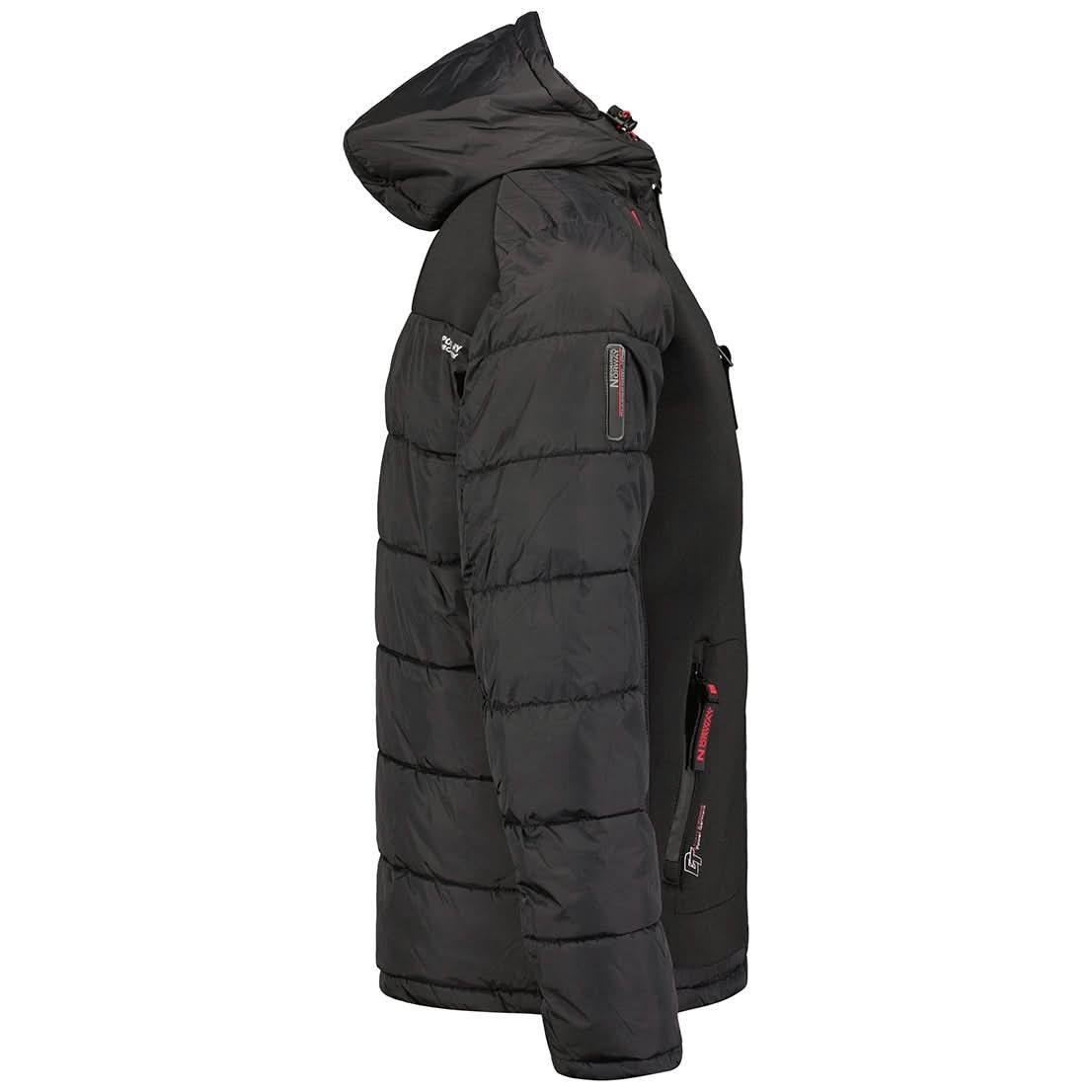 Geographical Norway Beachwood Homme - Steppjacke mit kontrastierender Wattierung und Steppjacke Schwarz Rot - Geographical Norway - S Schwarz Rot