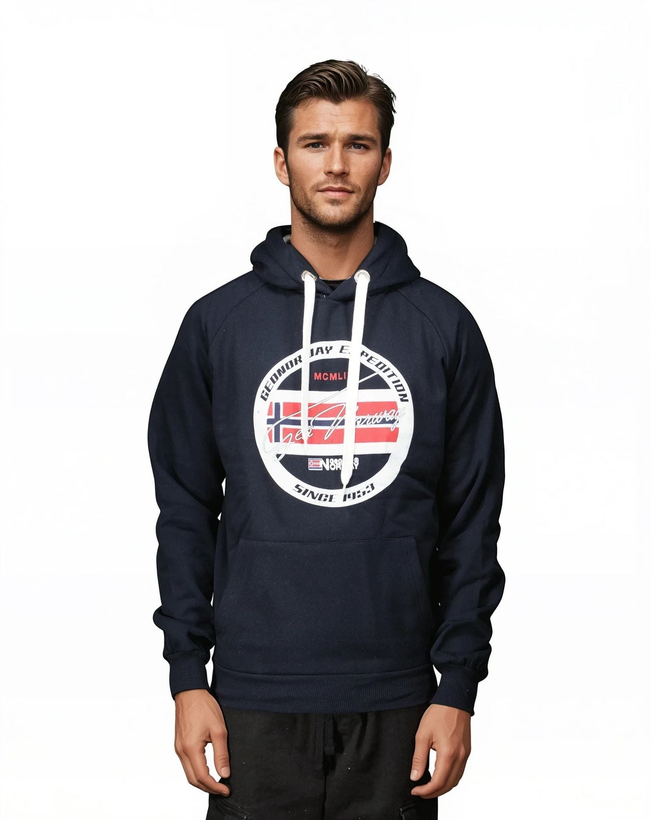 Geographical Norway GARIS Homme - Kopfbedeckter Sweatshirt mit Kapuze und Kängurutaschen - Geographical Norway GARIS_MEN_MARINE_S_SDB-GARIS_MEN_GRIS_CLAIR_S_SDB-GARIS_MEN_NOIR_S_S_SDB-.GARIS_MEN_MARINE_M_SDB-GARIS_MEN_SCHWARZ_M_SDB-GARIS_MEN_HELLGRAU_M_SDB-GARIS_MEN_MARINE_L_SDB-GARIS_MEN_SCHWARZ_L_SDB-GARIS_MEN_HELLGRAU_L_SDB-GARIS_MEN_SCHWARZ_XL_SDB