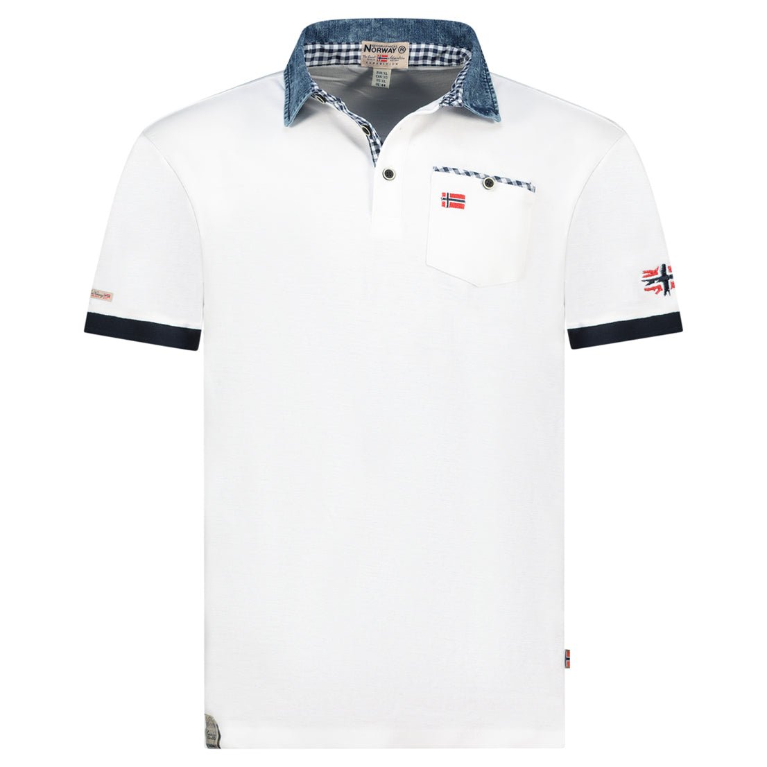 Geographical Norway Kerwin Homme - Polo shirt with pocket, prints and flag details - Geographical Norway KERWIN_MEN_BLANC_CASSE_S_SDB-KERWIN_MEN_NOIR_S_SDB-KERWIN_MEN_MARINE_S_SDB-KERWIN_MEN_GRIS_CLAIR_S_SDB-KERWIN_MEN_BLANC_CASSE_M_SDB-KERWIN_MEN_MARINE_M_SDB-KERWIN_MEN_GRIS_CLAIR_M_SDB-KERWIN_MEN_NOIR_M_SDB-KERWIN_MEN_BLANC_CASSE_L_SDB-KERWIN_MEN_GRIS_CLAIR_L_SDB