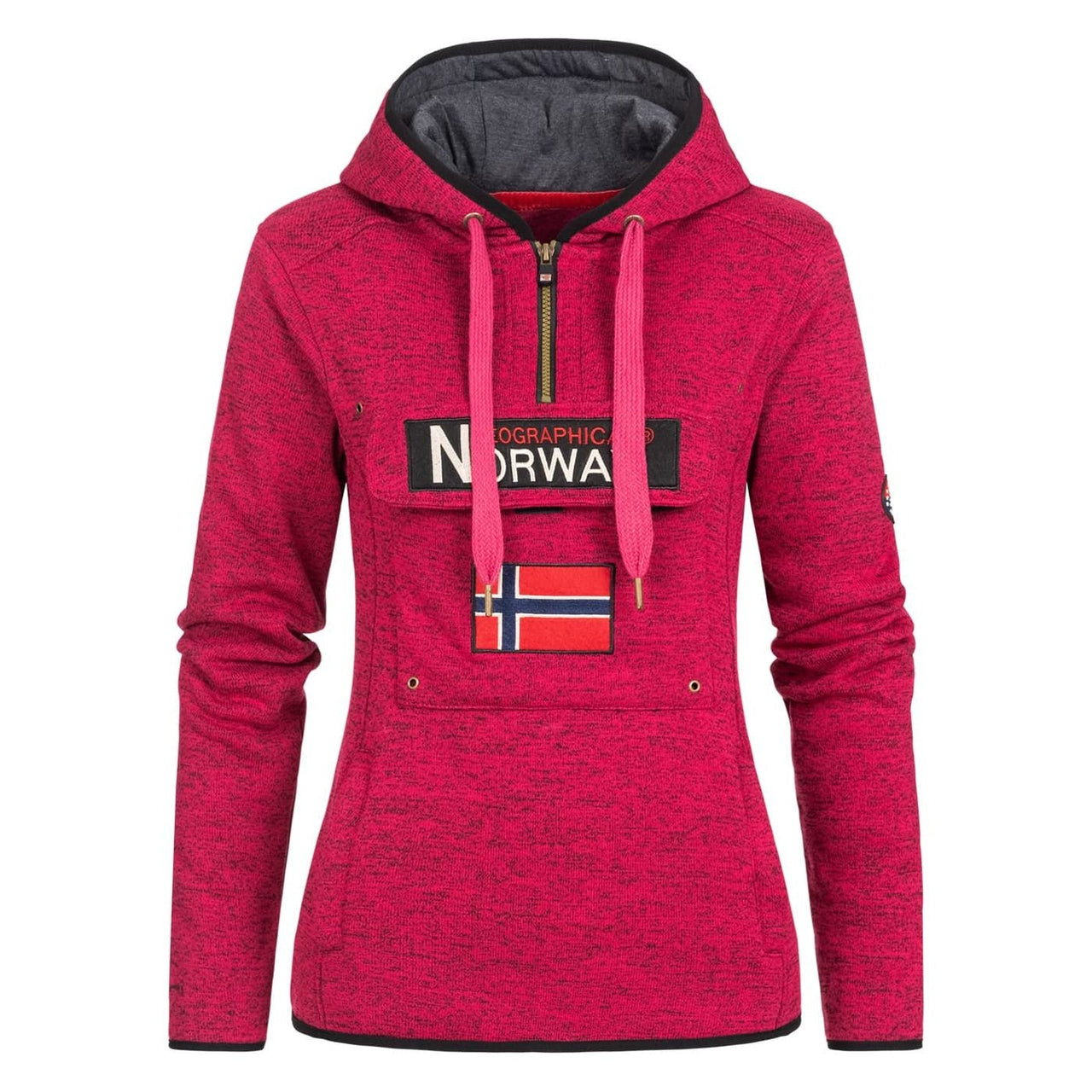 Geographical Norway Upclassica Women - Hooded sweatshirt with zipped collar - Geographical Norway UPCLASSICA_LADY_BLANC_S_SDB-UPCLASSICA_LADY_GRIS_CLAIR_S_SDB-UPCLASSICA_LADY_CORAIL_SDB-UPCLASSICA_LADY_MARINE_S_SDB-UPCLASSICA_LADY_ROSE_FLASH_S_SDB-UPCLASSICA_LADY_NOIR_S_SDB-UPCLASSICA_LADY_BLANC_M_SDB-UPCLASSICA_LADY_GRIS_CLAIR_M_SDB-UPCLASSICA_LADY_CORAIL_M_SDB-UPCLASSICA_LADY_MARINE_M_SDB