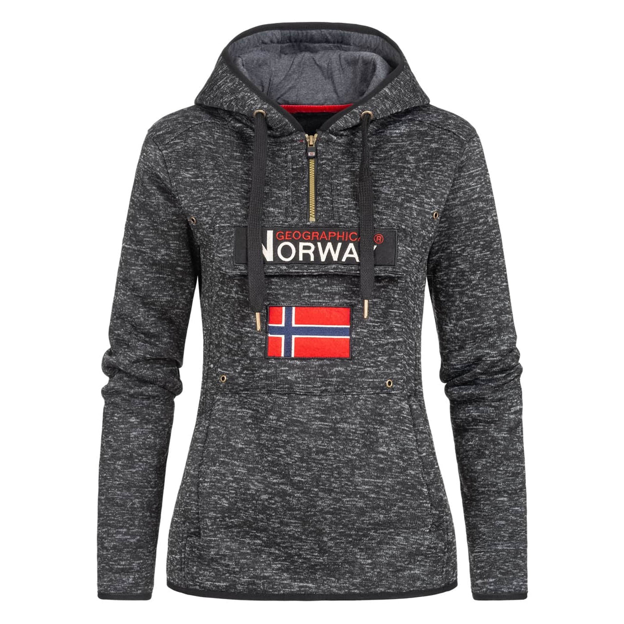 Geographical Norway Upclassica Women - Hooded sweatshirt with zipped collar - Geographical Norway UPCLASSICA_LADY_BLANC_S_SDB-UPCLASSICA_LADY_GRIS_CLAIR_S_SDB-UPCLASSICA_LADY_CORAIL_SDB-UPCLASSICA_LADY_MARINE_S_SDB-UPCLASSICA_LADY_ROSE_FLASH_S_SDB-UPCLASSICA_LADY_NOIR_S_SDB-UPCLASSICA_LADY_BLANC_M_SDB-UPCLASSICA_LADY_GRIS_CLAIR_M_SDB-UPCLASSICA_LADY_CORAIL_M_SDB-UPCLASSICA_LADY_MARINE_M_SDB