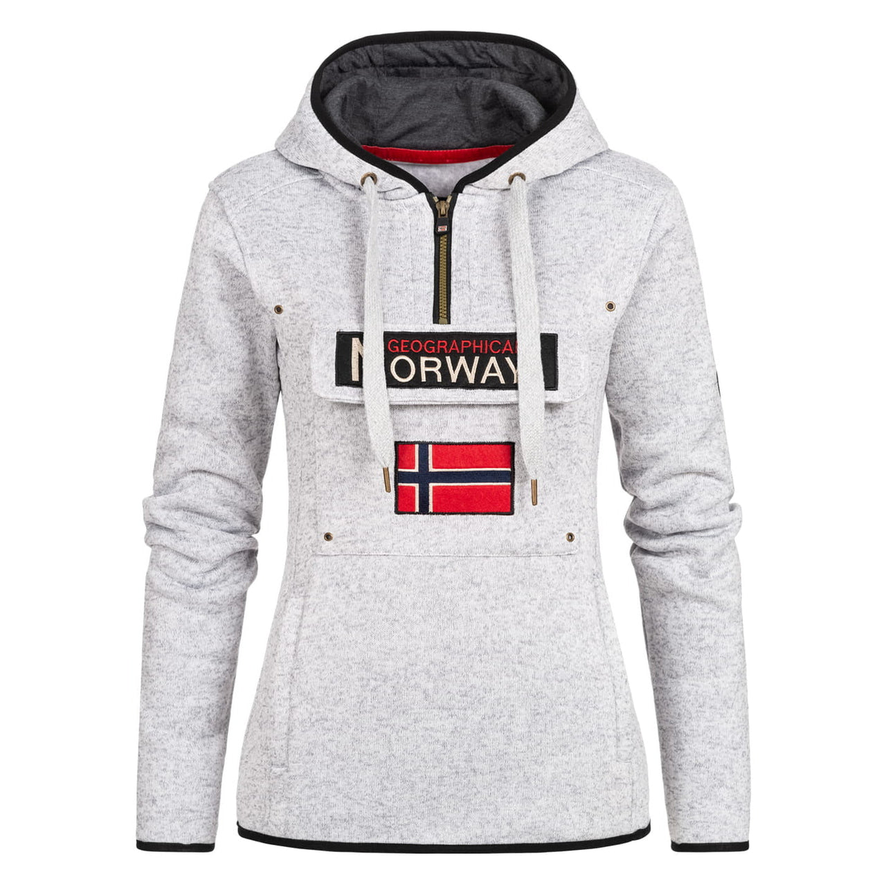 Geographical Norway Upclassica Women - Hooded sweatshirt with zipped collar - Geographical Norway UPCLASSICA_LADY_BLANC_S_SDB-UPCLASSICA_LADY_GRIS_CLAIR_S_SDB-UPCLASSICA_LADY_CORAIL_SDB-UPCLASSICA_LADY_MARINE_S_SDB-UPCLASSICA_LADY_ROSE_FLASH_S_SDB-UPCLASSICA_LADY_NOIR_S_SDB-UPCLASSICA_LADY_BLANC_M_SDB-UPCLASSICA_LADY_GRIS_CLAIR_M_SDB-UPCLASSICA_LADY_CORAIL_M_SDB-UPCLASSICA_LADY_MARINE_M_SDB