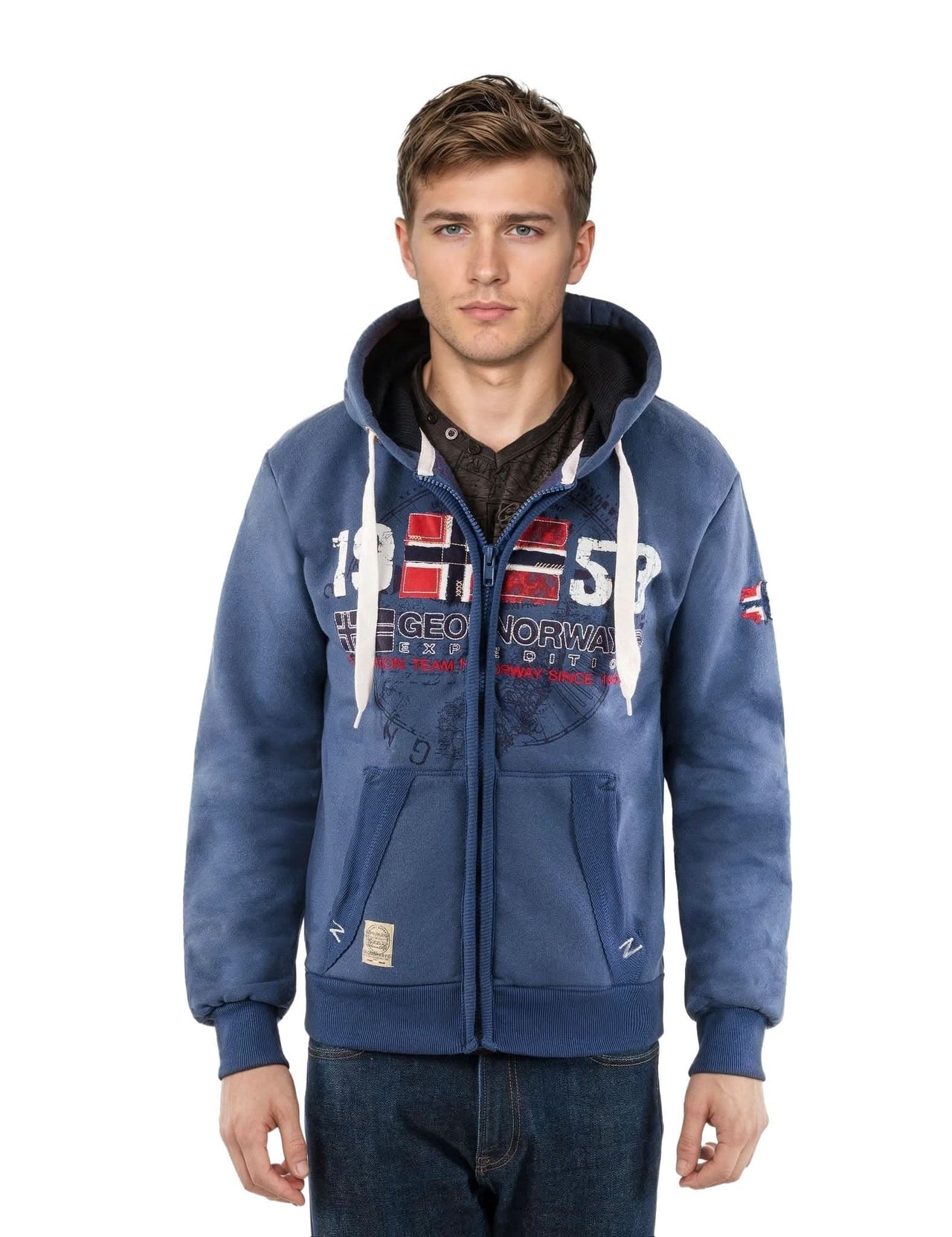 Geographical Norway Gapigal Homme - Hooded zip sweatshirt - Geographical Norway GAPIGAL_MEN_BEIGE_M_EO_SDB-GAPIGAL_MEN_BEIGE_L_EO_SDB-GAPIGAL_MEN_BEIGE_XL_EO_SDB-GAPIGAL_MEN_BLEU_S_EO_SDB-GAPIGAL_MEN_BLEU_M_EO_SDB-GAPIGAL_MEN_BLEU_L_EO_SDB-GAPIGAL_MEN_BLEU_XL_EO_SDB-GAPIGAL_MEN_BLEU_XXL_EO_SDB-GAPIGAL_MEN_CORAIL_M_EO_SDB-GAPIGAL_MEN_CORAIL_L_EO_SDB
