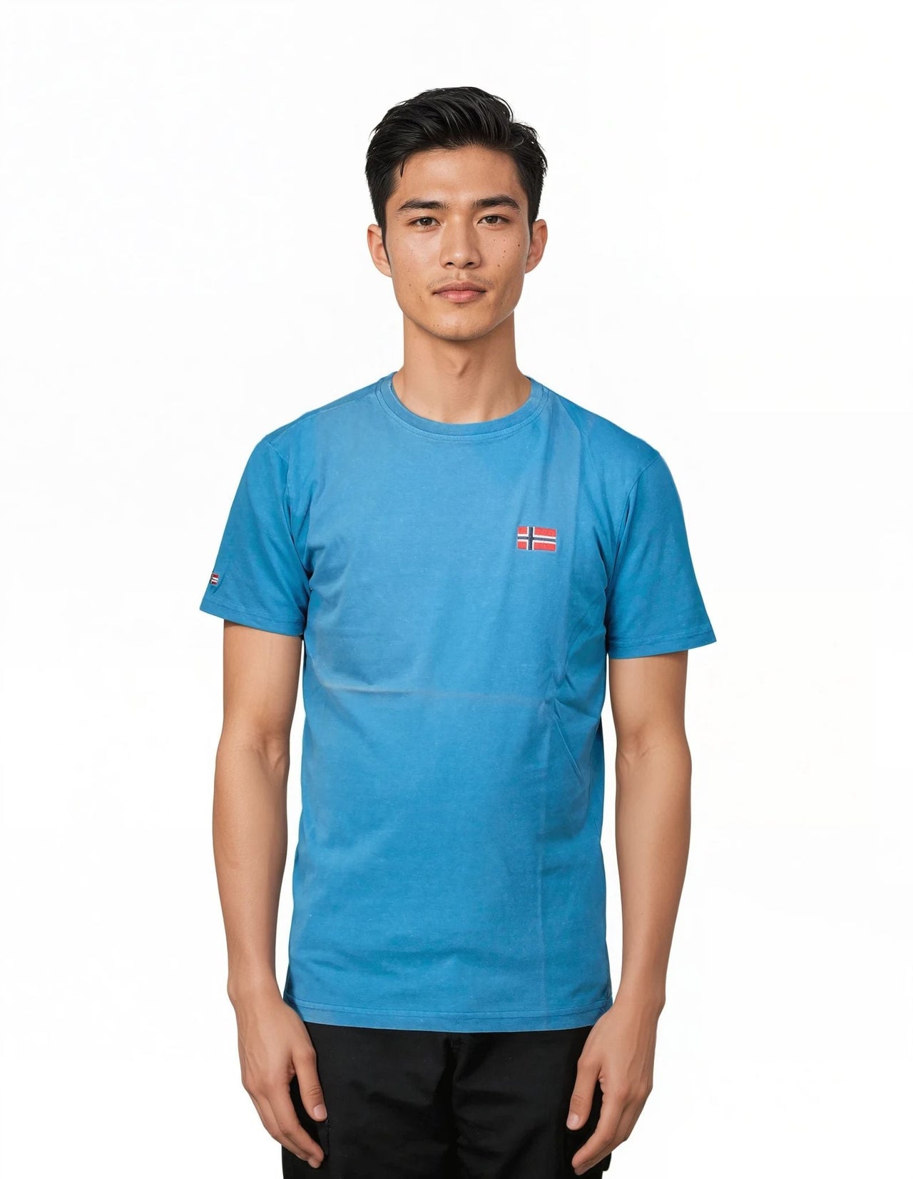 Geographical Norway Jactus - T-Shirt Man Manches Courtes avec Drapeau - Geographical Norway JACTUS_MEN_BEIGE_S_SDB-JACTUS_MEN_BEIGE_M_SDB-JACTUS_MEN_BEIGE_L_SDB-JACTUS_MEN_BEIGE_XL_SDB-JACTUS_MEN_BEIGE_XXL_SDB-JACTUS_MEN_BEIGE_3XL_SDB-JACTUS_MEN_BLEU_S_SDB-JACTUS_MEN_BLEU_M_SDB-JACTUS_MEN_BLEU_L_SDB-JACTUS_MEN_BLEU_XL_SDB