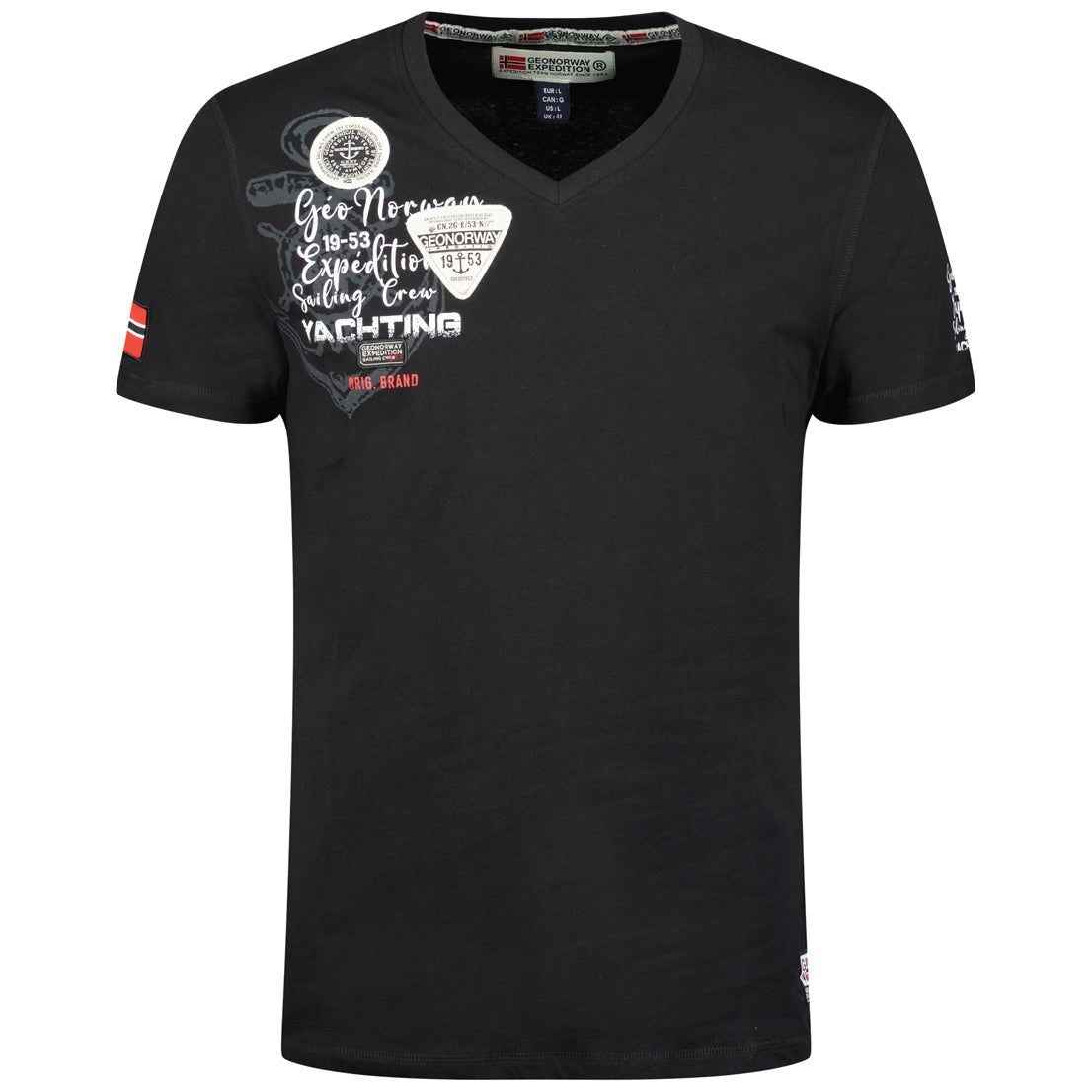 Geographical Norway Jademora Hombre - Camiseta cuello pico, manga corta - Geographical Norway JADEMORA_MEN_MARINE_M_SDB-JADEMORA_MEN_BLANC_M_SDB-JADEMORA_MEN_MARINE_L_SDB-JADEMORA_MEN_WHITE_L_SDB-JADEMORA_MEN_MARINE_XL_SDB-JADEMORA_MEN_WHITE_XL_SDB-JADEMORA_MEN_MARINE_XXL_SDB-JADEMORA_MEN_WHITE_XXL_SDB-JADEMORA_MEN_WHITE_3XL_SDB-JADEMORA_MEN_LIGHT_GREY_M_SDB