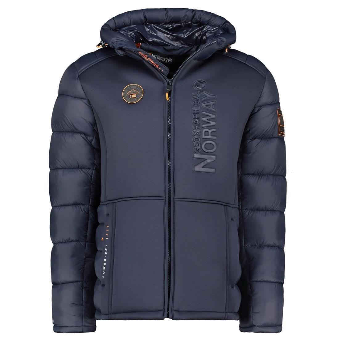 Chaqueta Hombre Geographical Norway BARKER - Negro, 100% Poliéster, Corte Casual, Abrigo Ligero