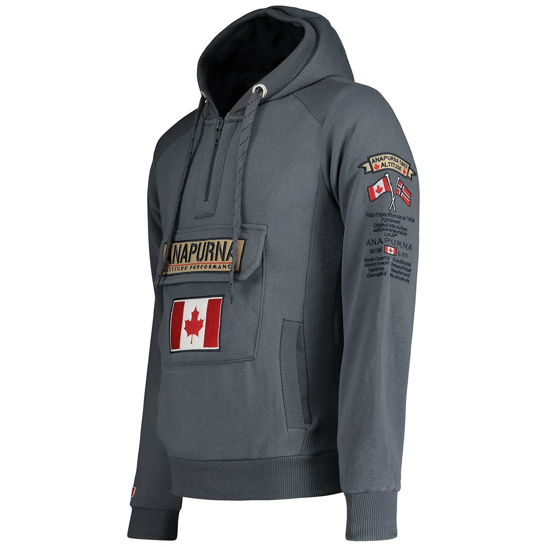 Gymana Anapurna Hombre - Sudadera con capucha y cremallera con bordado y bolsillos - Geographical Norway GYMANA_MEN_GRIS_FONCE_S_AN_SDB-GYMANA_MEN_BlUE_ROYAL_M_AN_SDB-GYMANA_MEN_GRIS_CLAIR_M_AN_SDB-GYMANA_MEN_WHITE_AN_SDB-GYMANA_MEN_GREY_FONCE_AN_SDB-GYMANA_MEN_WHITE_XL_AN_SDB-GYMANA_MEN_BLUE_ROYAL_XL_AN_SDB-GYMANA_MEN_GREY_LIGHT_3XL_AN_SDB-GYMANA_MEN_WHITE_XXL_AN_SDB-GYMANA_MEN_BLUE_ROYAL_XXL_AN_SDB