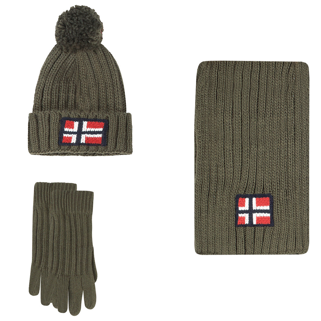  Geographical Norway SET WAMILLA XAMILLA ZAMILLA - Conjunto de gorro, guantes y bufanda morados