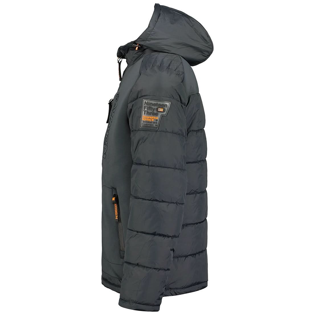 Geographical Norway Geographical Norway Beachwood Homme - Chaqueta acolchada bimatière contrastée et matelassée Gris Foncé Orange - Geographical Norway - S Gris Foncé Orange