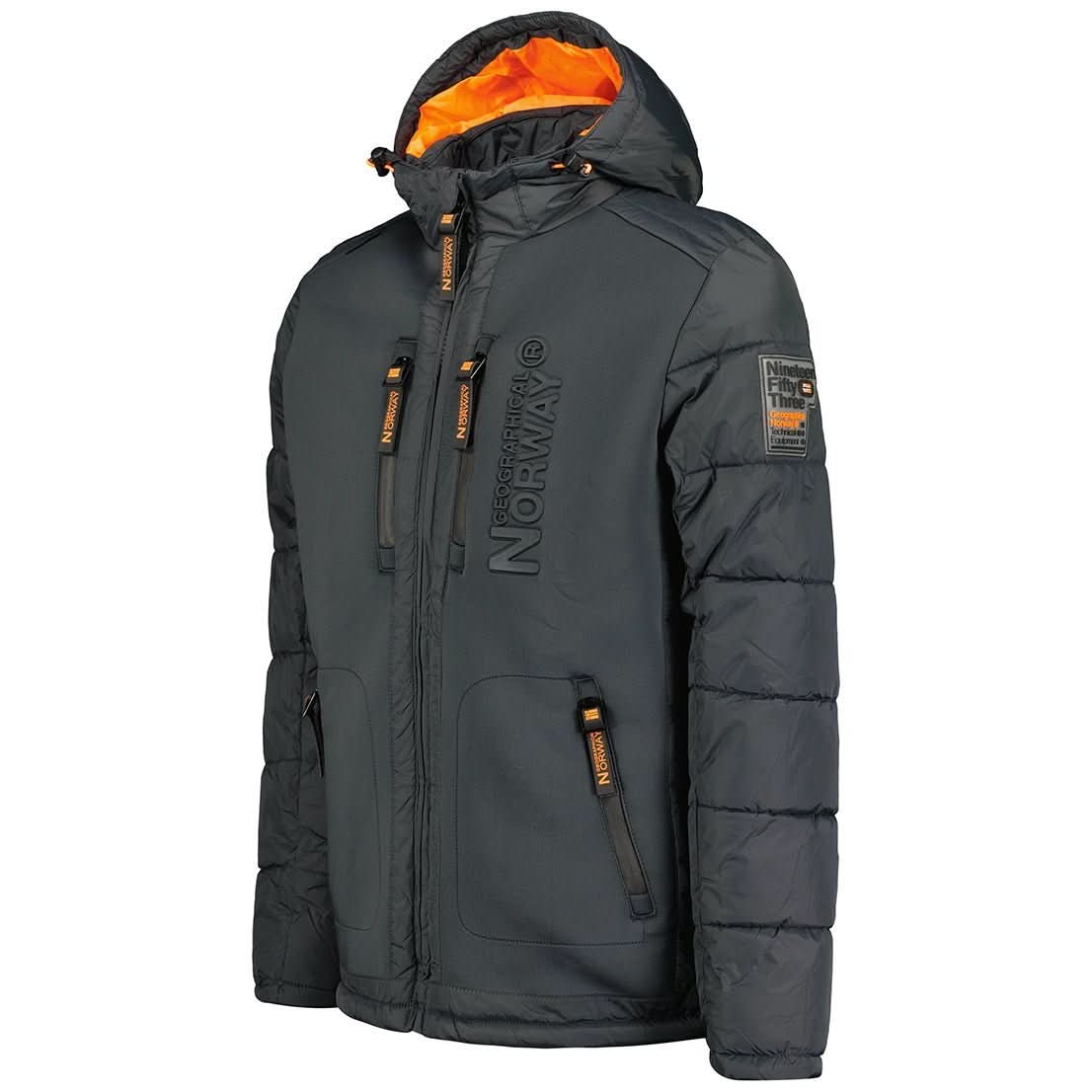 Geographical Norway Geographical Norway Beachwood Homme - Chaqueta acolchada bimatière contrastée et matelassée Gris Foncé Orange - Geographical Norway - S Gris Foncé Orange