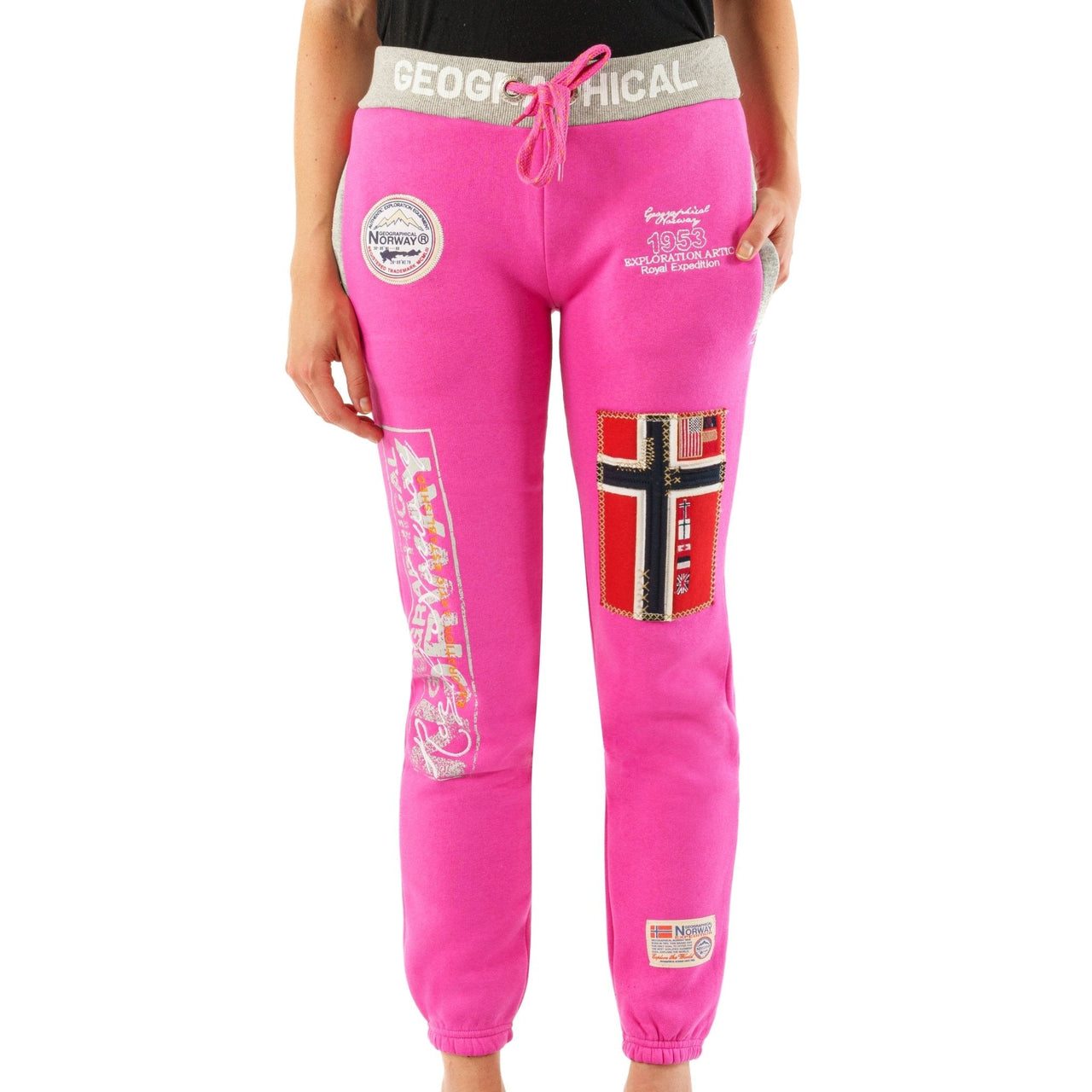 Geographical Norway Myer Mujer - Pantalones de chándal bajos con cintura ceñida - Geographical Norway MYER_LADY_GRIS_CLAIR_S_EO_SDB-MYER_LADY_GRIS_CLAIR_M_EO_SDB-MYER_LADY_GRIS_CLAIR_L_EO_SDB-MYER_LADY_LIGHT_GREY_XL_EO_SDB-MYER_LADY_LIGHT_GREY_XXL_EO_SDB-MYER_LADY_BLACK_S_EO_SDB-MYER_LADY_BLACK_M_EO_SDB-MYER_LADY_BLACK_L_EO_SDB-MYER_LADY_BLACK_XL_EO_SDB-MYER_LADY_BLACK_XXL_EO_SDB