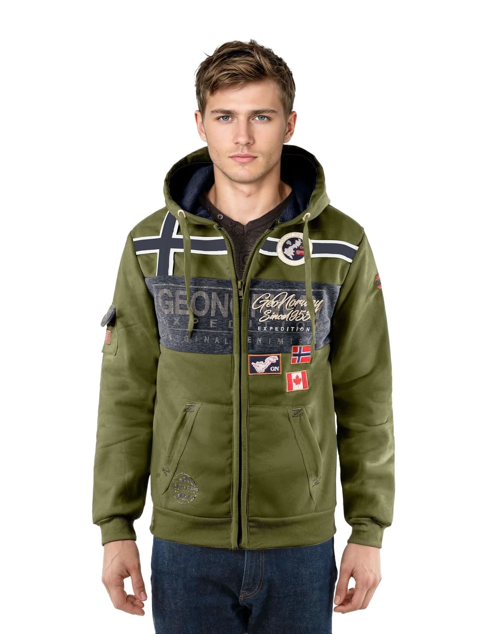 Geographical Norway Piumino Uomo Abramovitch - Collo Rimovibile In Similpelle - WT1090H - 2