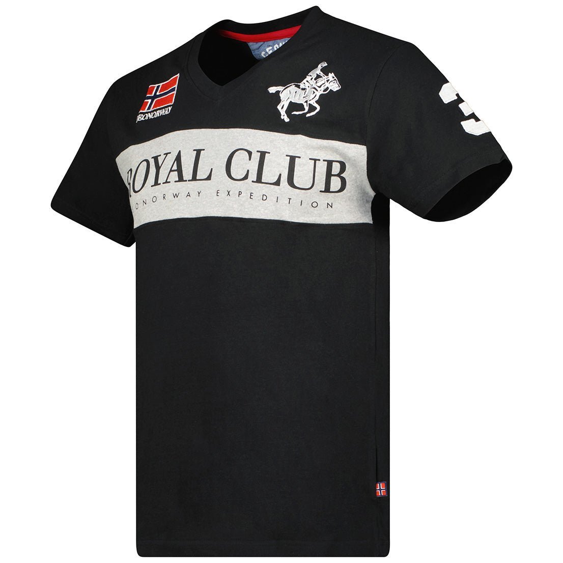 Geographical Norway Jahorse Uomo - T-shirt con scollo a V, maniche corte - Geographical Norway JAHORSE_MEN_MARINE_S_SDB-JAHORSE_MEN_BLANC_S_SDB-JAHORSE_MEN_NOIR_SDB-JAHORSE_MEN_MARINE_M_SDB-JAHORSE_MEN_WHITE_M_SDB-JAHORSE_MEN_BLACK_M_SDB-JAHORSE_MEN_MARINE_L_SDB-JAHORSE_MEN_WHITE_L_SDB-JAHORSE_MEN_BLACK_L_SDB-JAHORSE_MEN_WHITE_XL_SDB