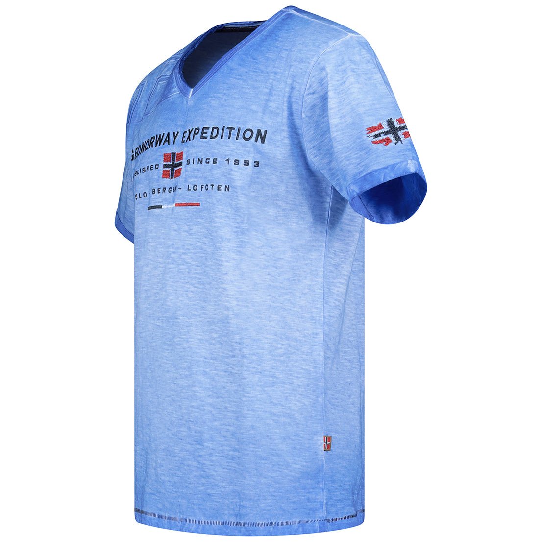 Geographical Norway Jiwash Homme - T-shirt uomo con scollo a V - Geographical Norway JIWASH_MEN_BLANC_BLEU_ROYAL_XL_SDB-JIWASH_MEN_BLANC_BLEU_ROYAL_XXL_SDB-JIWASH_MEN_BEIGE_M_SDB-JIWASH_MEN_BEIGE_L_SDB-JIWASH_MEN_BEIGE_XL_SDB-JIWASH_MEN_BEIGE_XXL_SDB-JIWASH_MEN_BLUE_M_SDB-JIWASH_MEN_BLUE_L_SDB-JIWASH_MEN_BLUE_3XL_SDB-JIWASH_MEN_GREY_FONCE_M_SDB